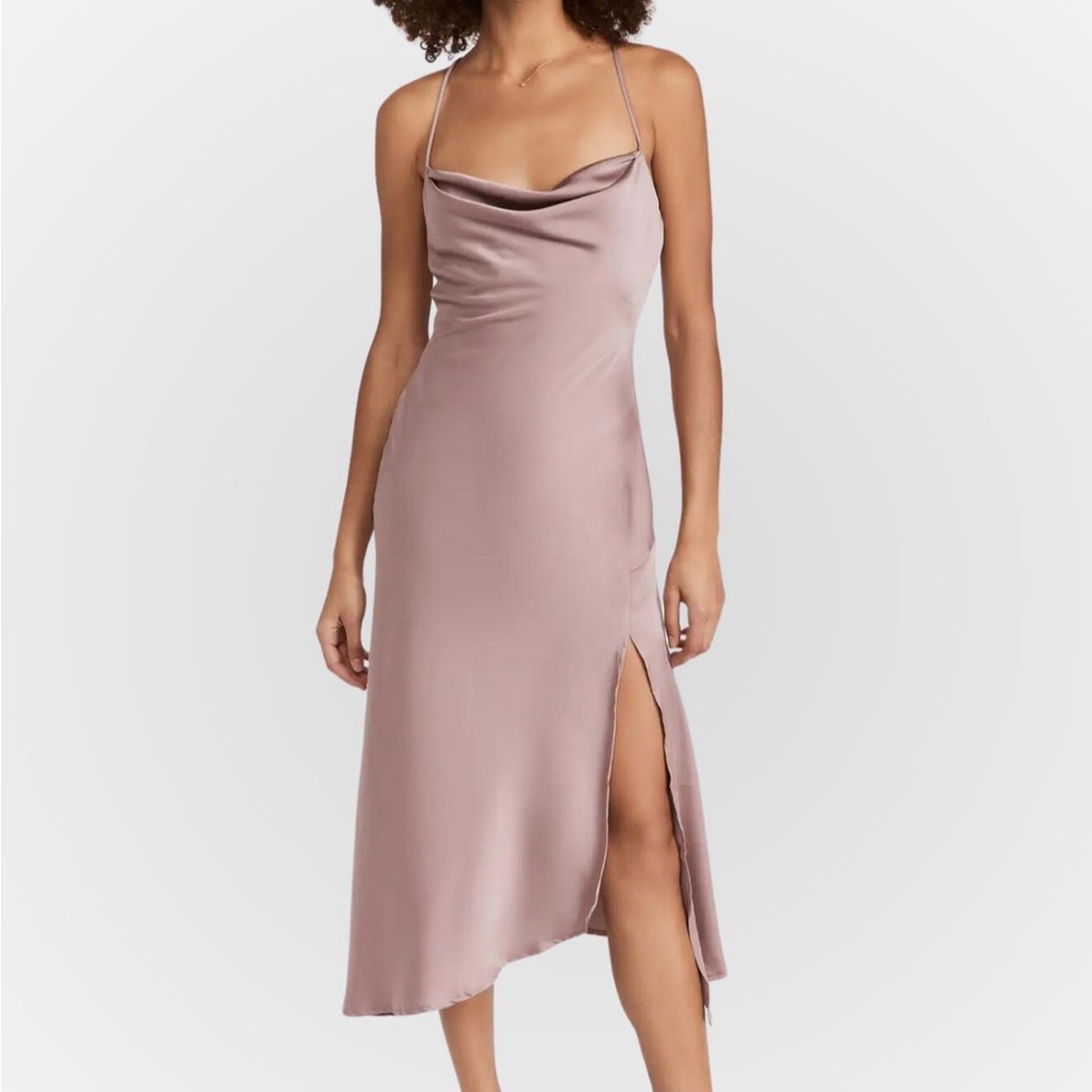 Astr the label Gaia Side Slit Asymmetrical Midi Dress